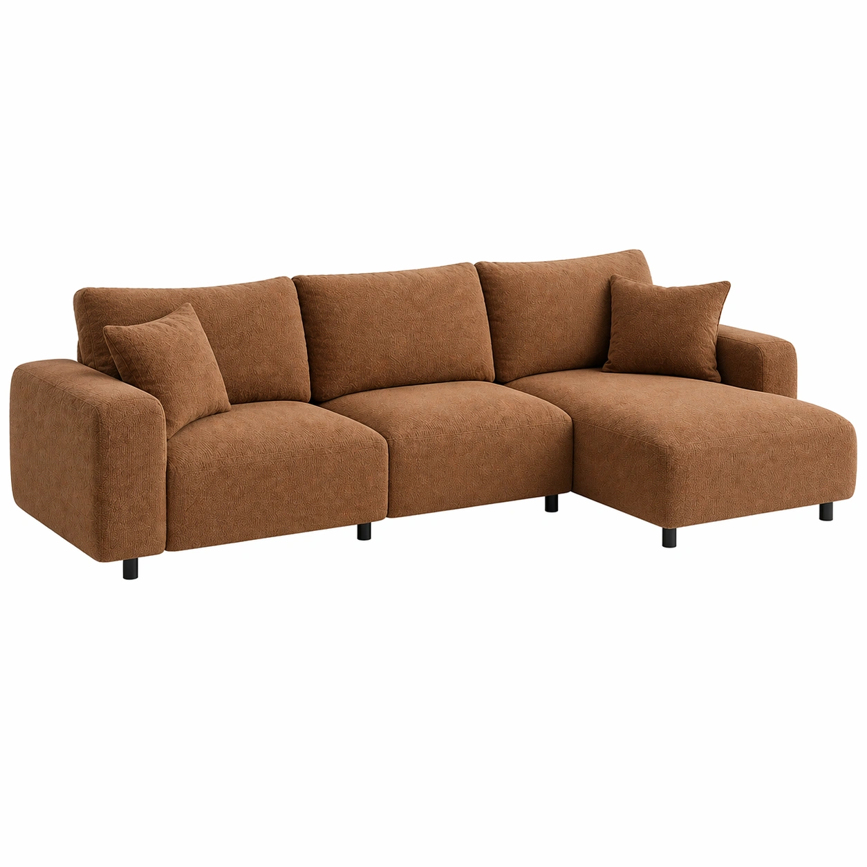 Sofá modular en L de 3 plazas con chaise longue estilo moderno compacto con patas altas-ordervexa