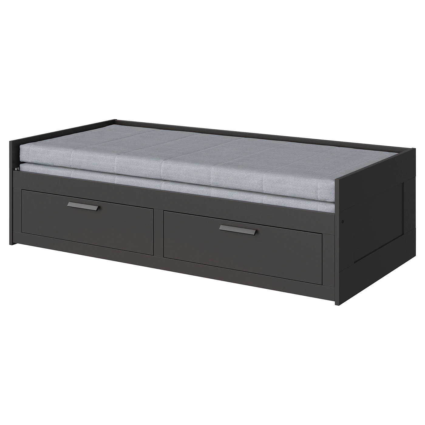 Cama nido con 2 cajones 2 colchones negra firme 80x200 cm-ordervexa