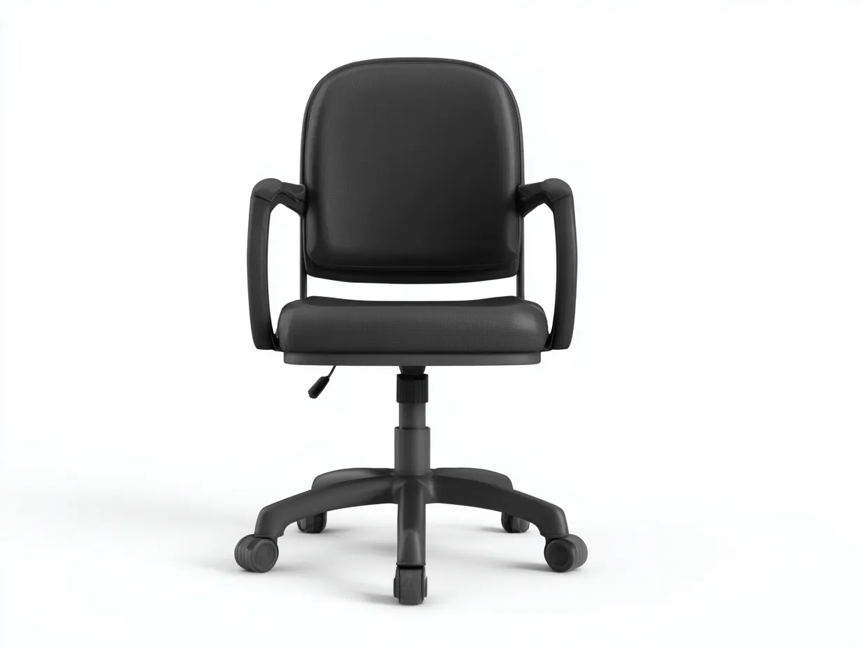 Sillas de oficina 62x60x96 cm - tapizado negro con reposabrazos y ruedas - altura regulable - diseño funcional giratorio