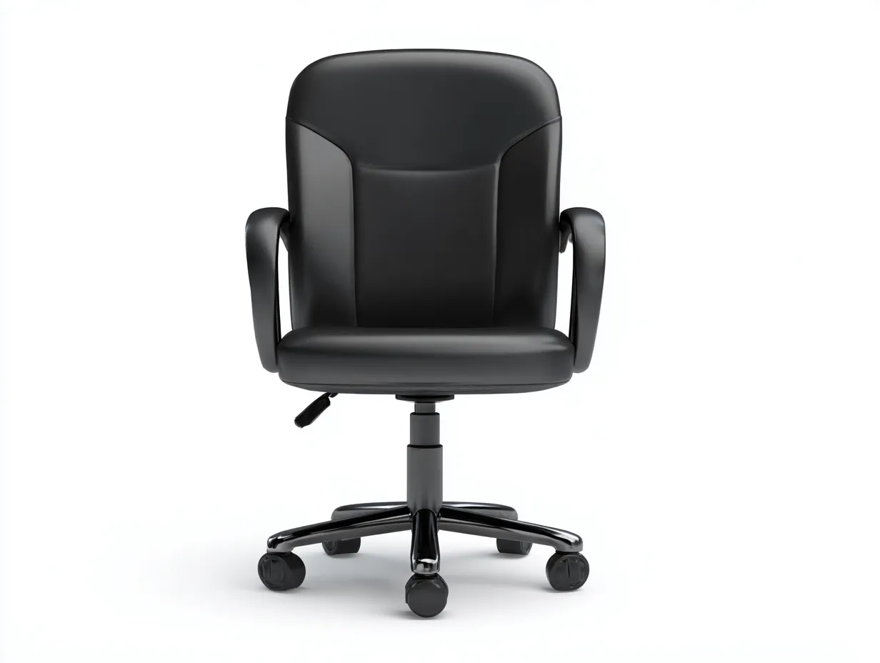 Sillas de oficina 64x61x101 cm - sillón giratorio negro con asiento amplio, reposabrazos curvos y ruedas - altura regulable - estilo ejecutivo moderno