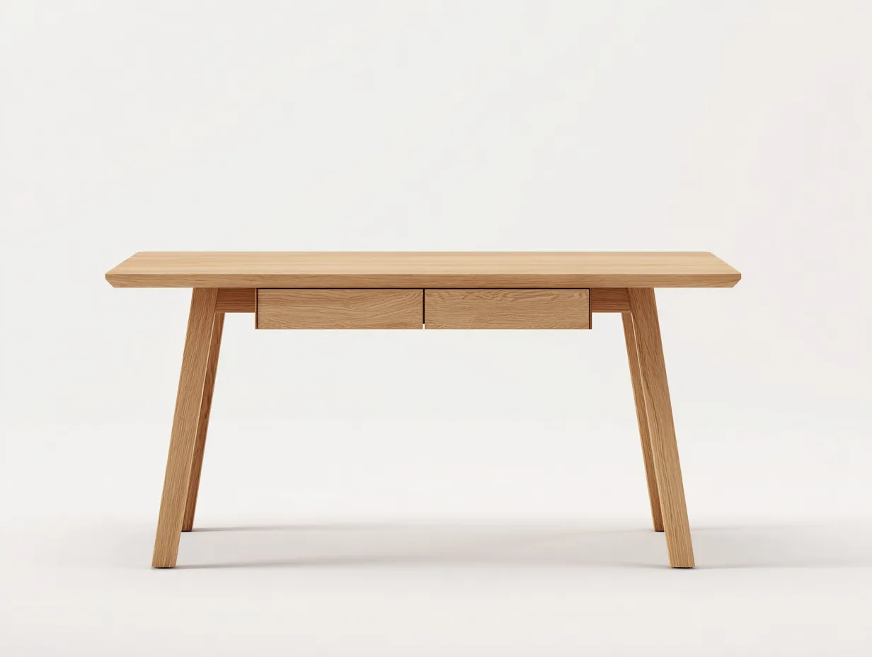 Escritorio de madera con 2 cajones integrados 150 x 70 x 76 cm - roble natural - estilo escandinavo para oficina