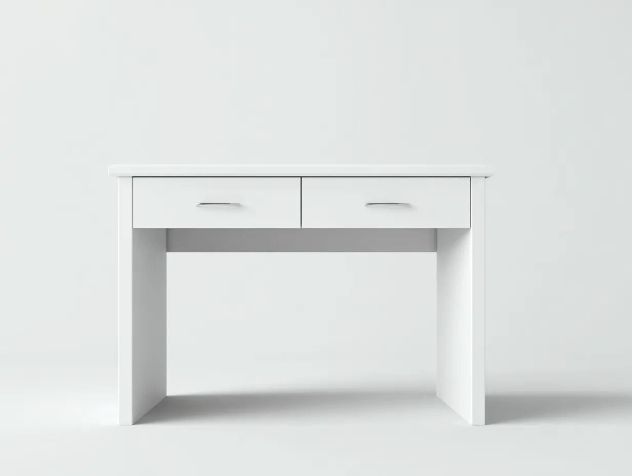 Escritorio de oficina con 2 cajones 120 x 50 x 76 cm - blanco - diseño minimalista para oficina