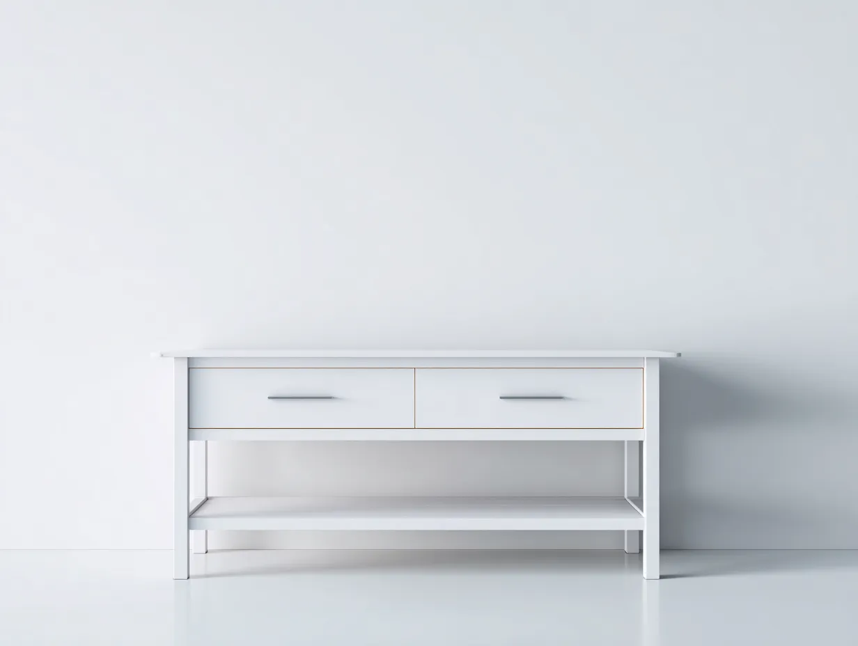 Escritorio con 2 cajones y estante inferior 130 x 52 x 78 cm - blanco - estilo funcional para oficina