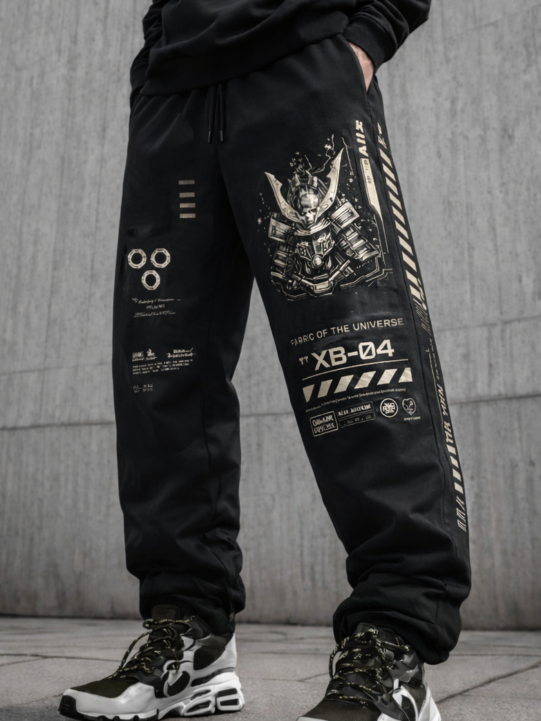 Techwear Black Jogger Pants - NorseKin front view