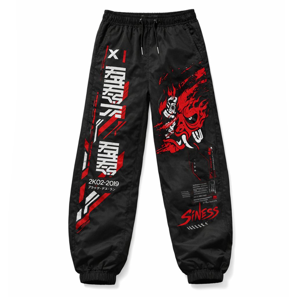 Techwear Black Jogger Pants - NorseKin detail view 2