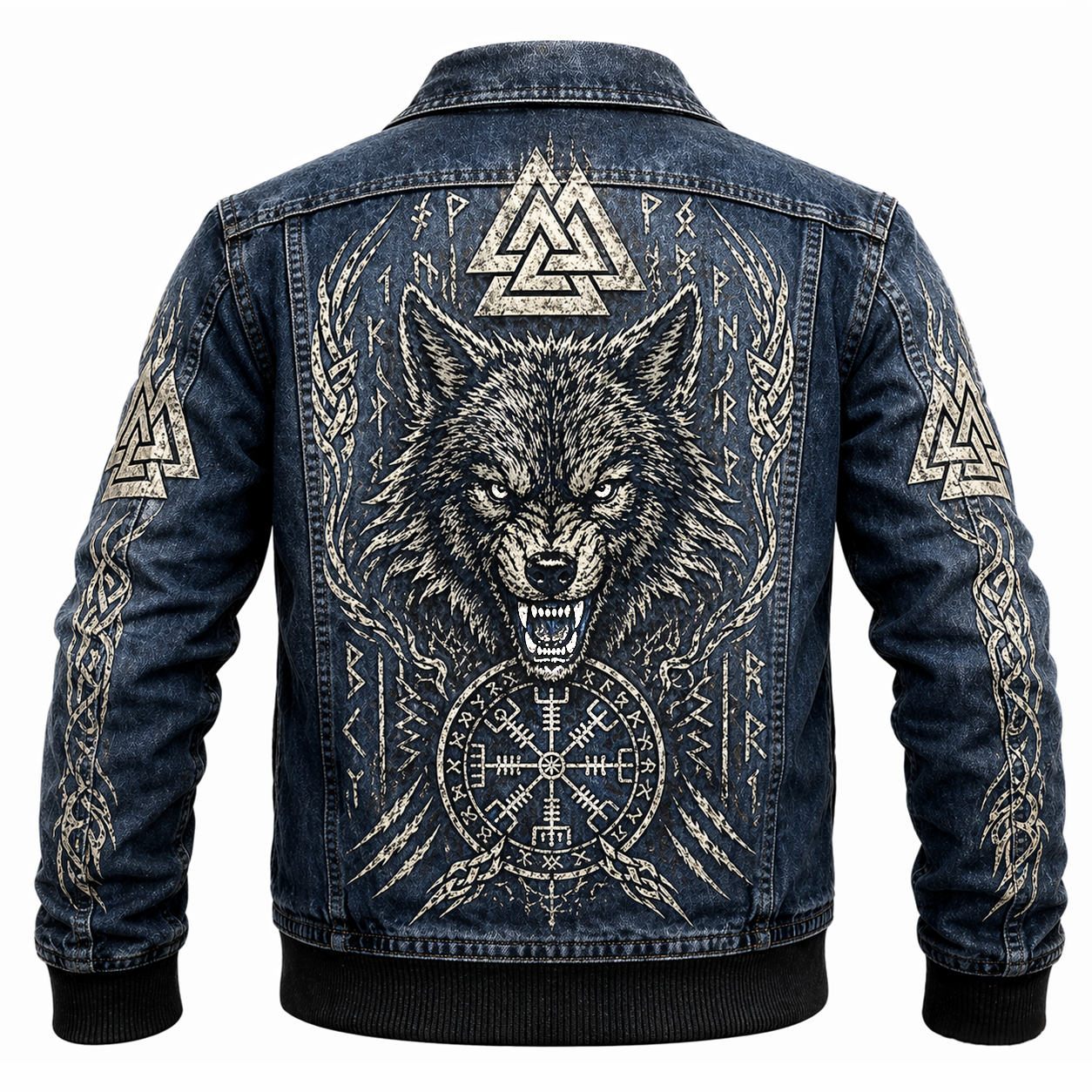 Wolf Distressed Jacket - NorseKin detail view 2