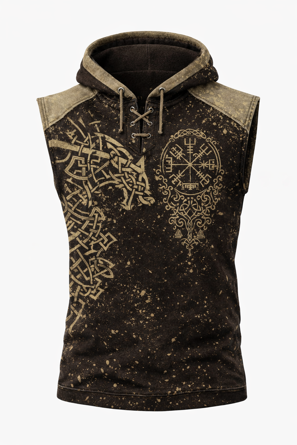 Celtic Knot Textured Hooded Vest - NorseKin detail view 2