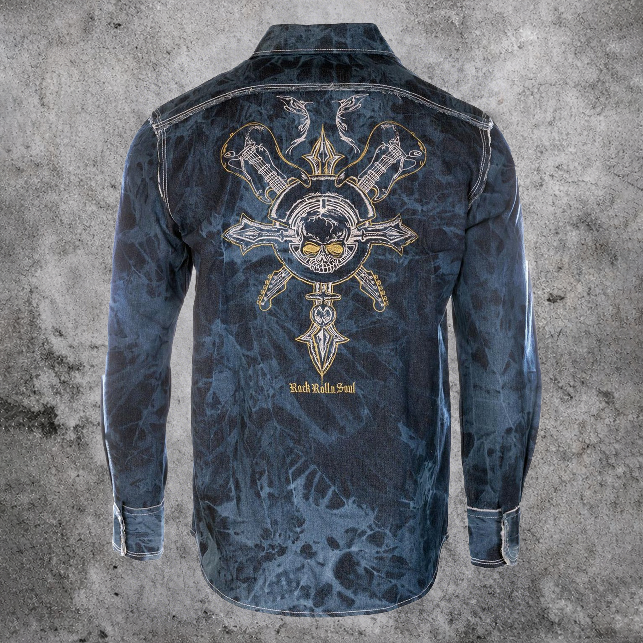 Skull Distressed Shirt - NorseKin front view