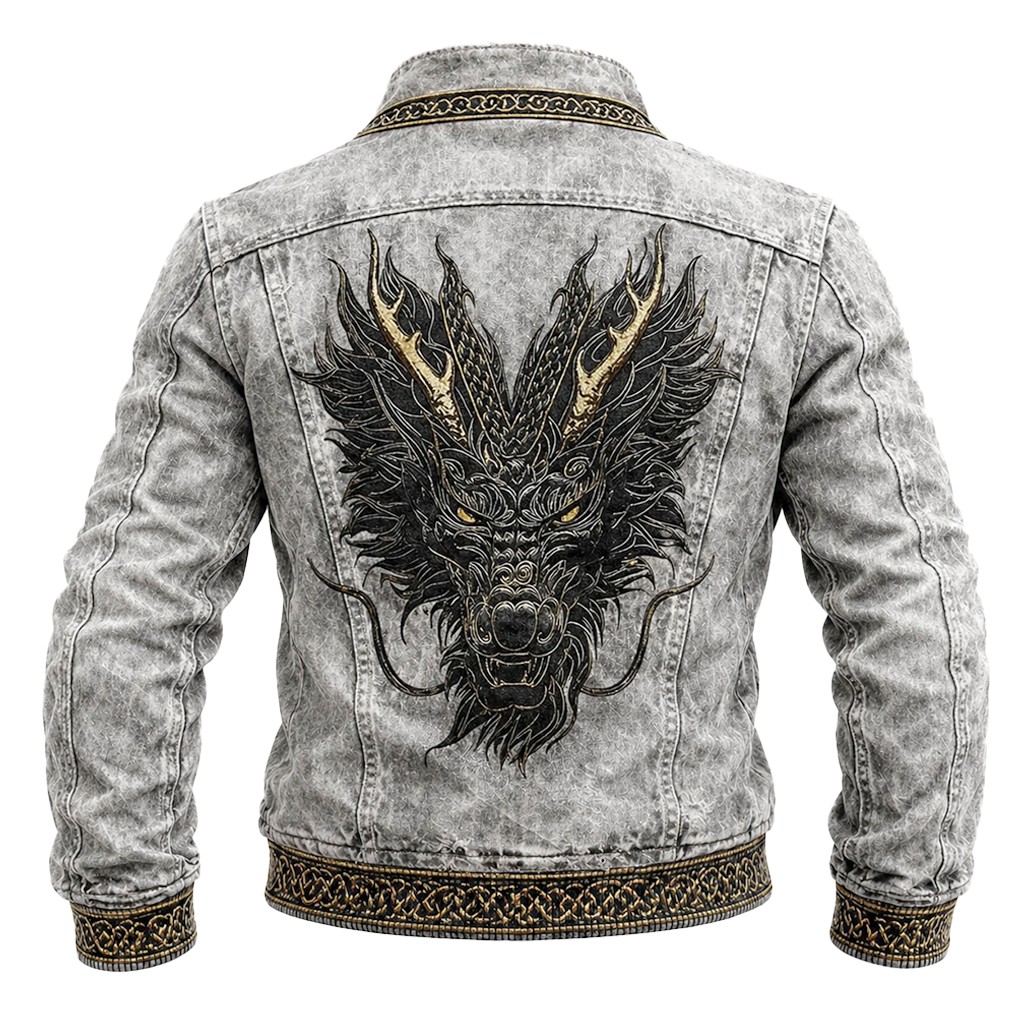 Dragon Grey Jacket - NorseKin front view