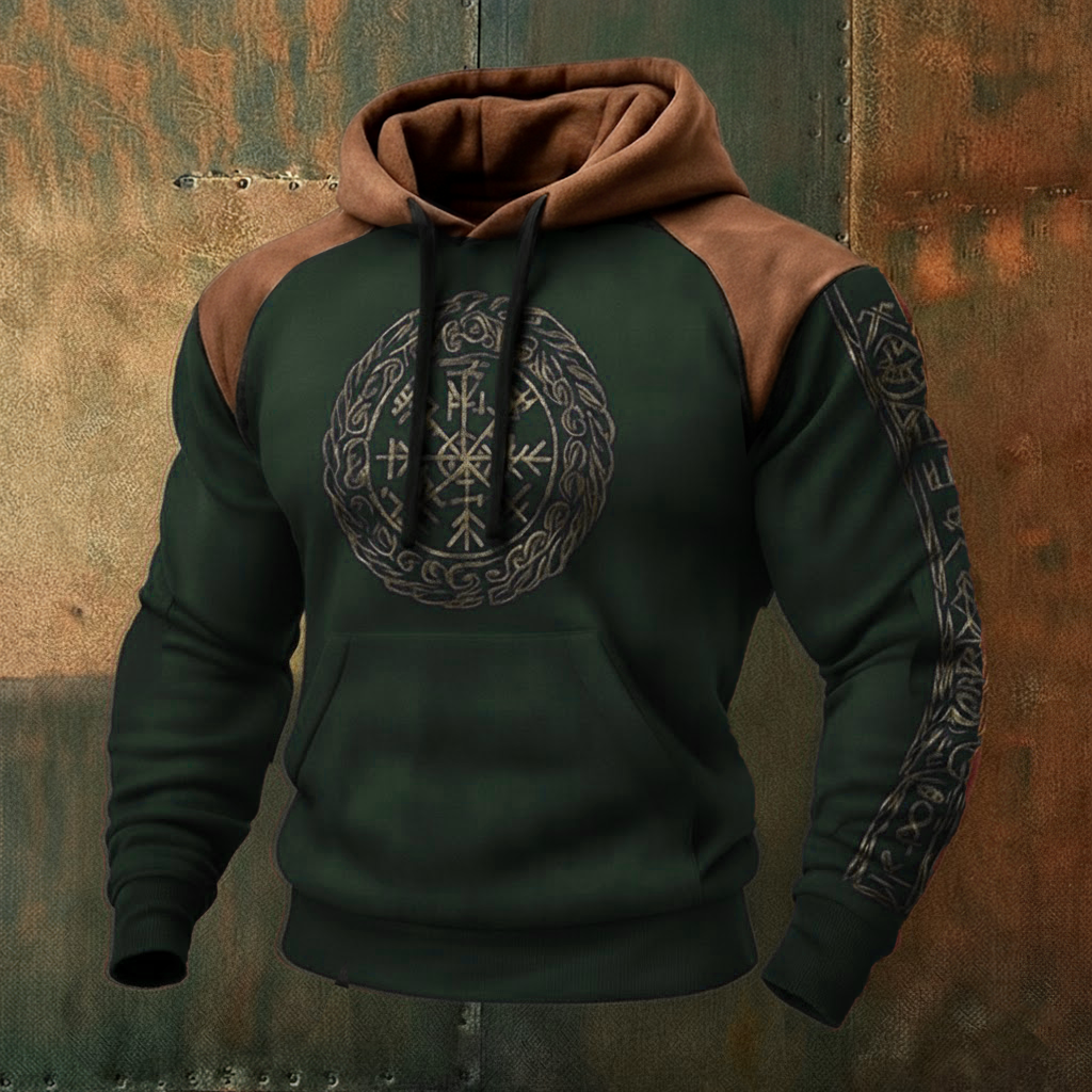 Vegvisir Compass Graphic Pullover Hoodie - NorseKin detail view 9