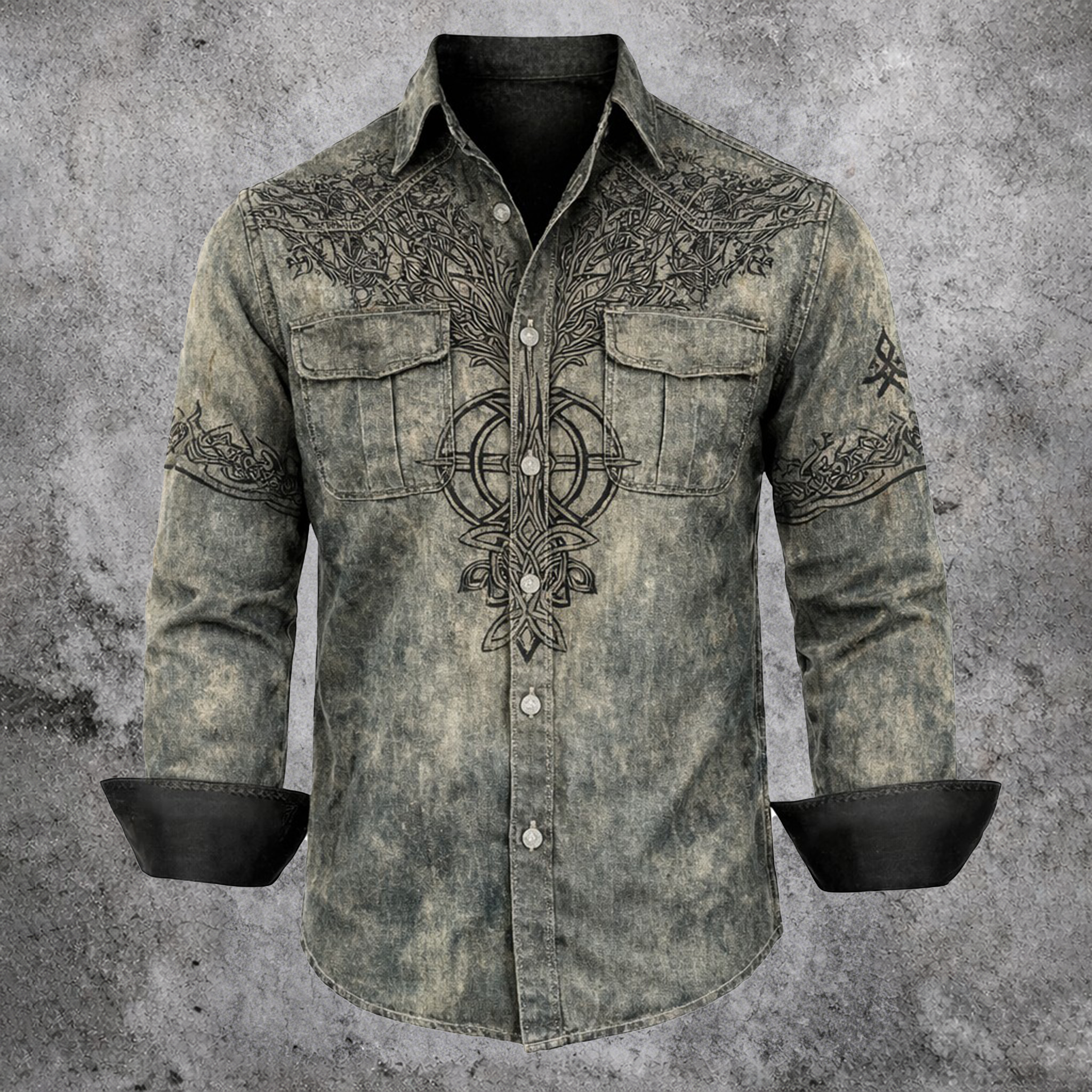Celtic Knot Grey Shirt - NorseKin front view