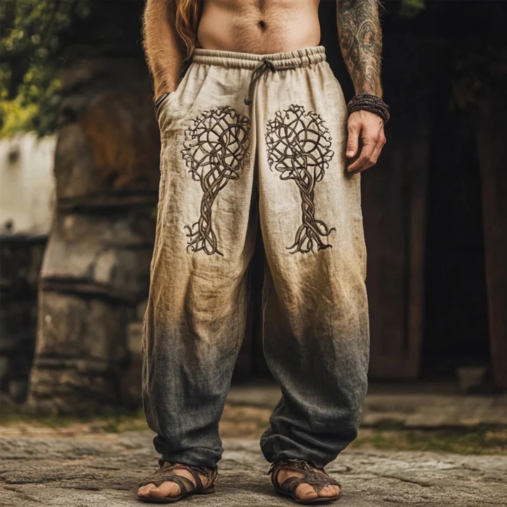 Yggdrasil Tree of Life Graphic Sweatpants - NorseKin front view
