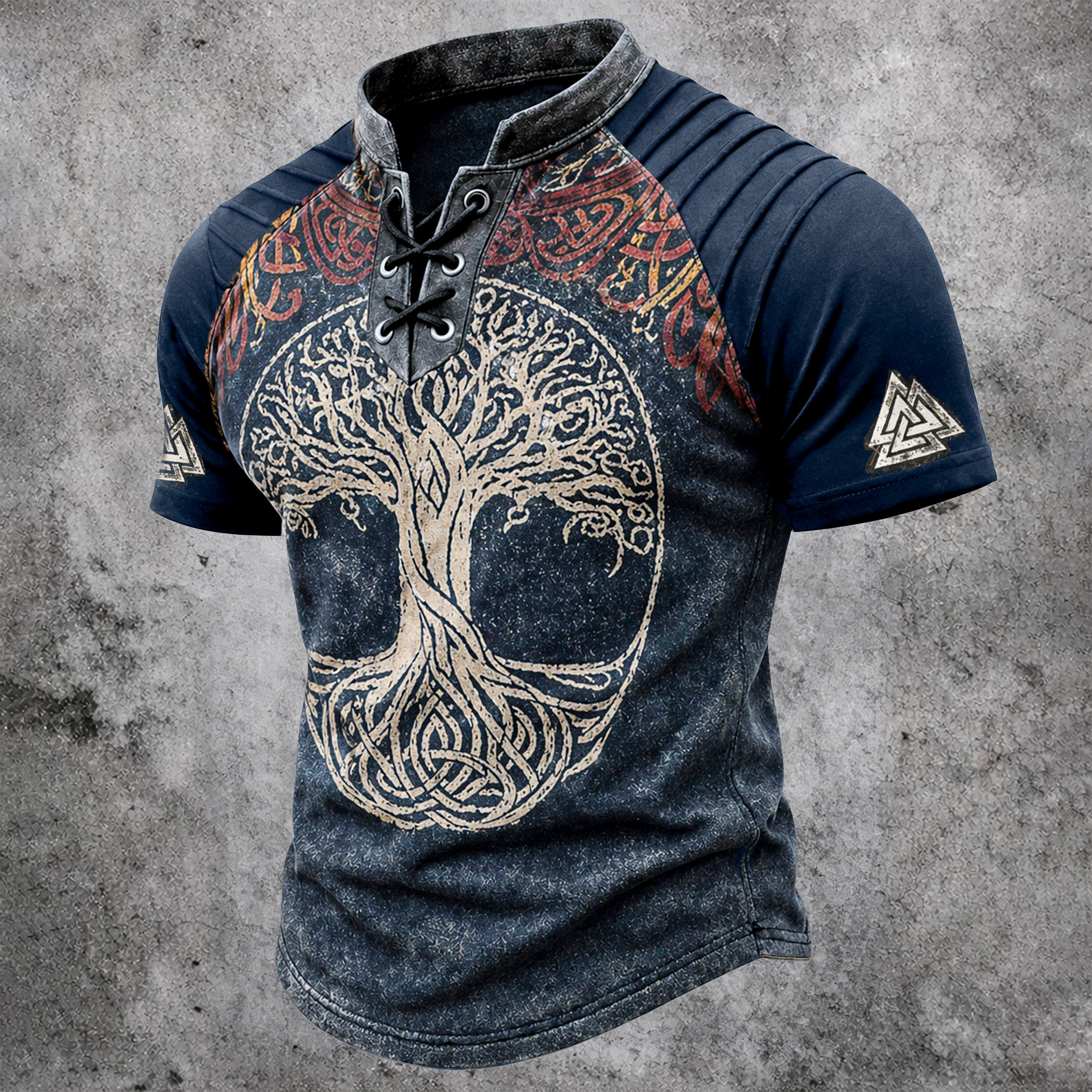 Yggdrasil Distressed T-Shirt - NorseKin detail view 2
