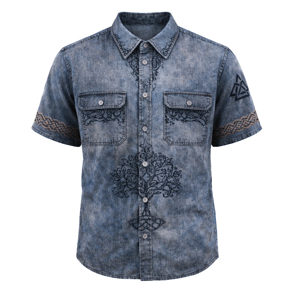 Yggdrasil Grey Shirt - NorseKin detail view 4