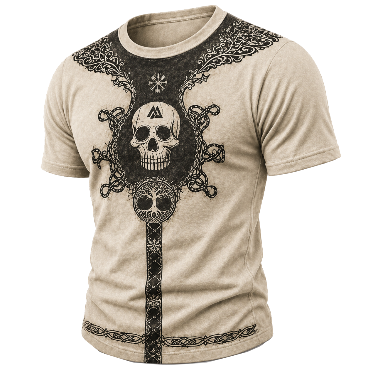 Viking Skull Graphic T-Shirt - NorseKin front view