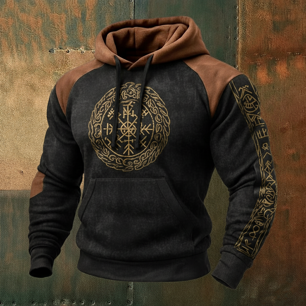 Vegvisir Compass Graphic Pullover Hoodie - NorseKin front view