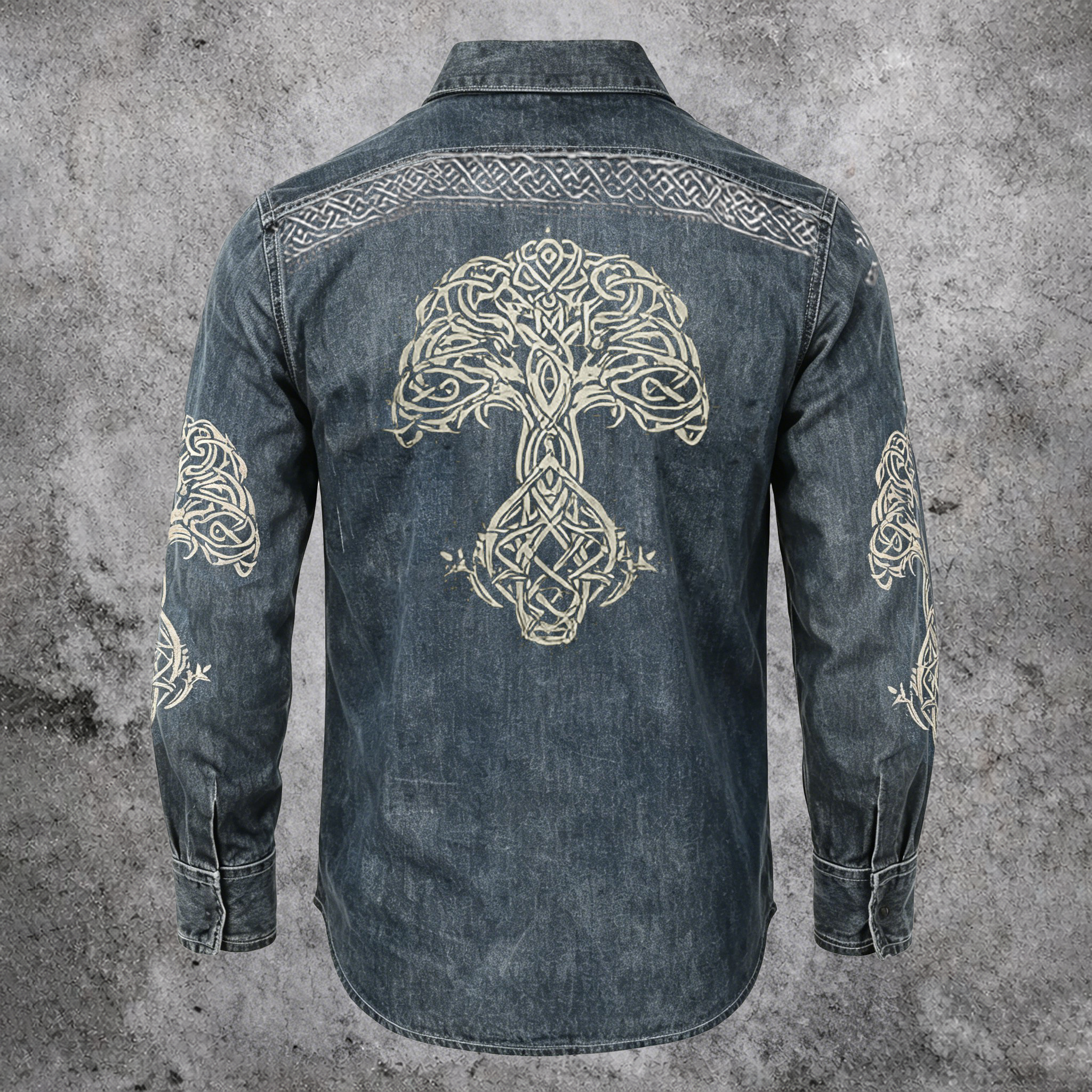 Celtic Knot Denim Pocket Shirt - NorseKin front view