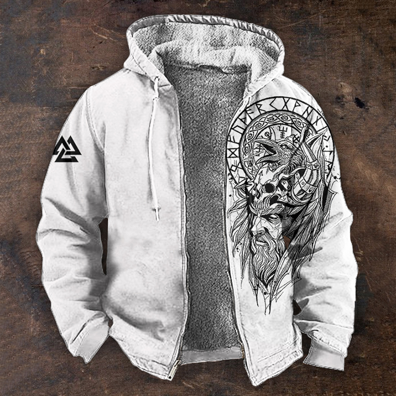 Viking Totem Full-Zip Sweatshirt - NorseKin front view