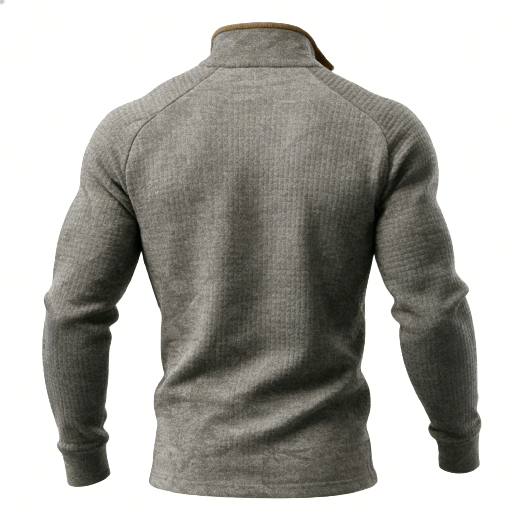 Norse Wolf & Raven Waffle-Knit Half-Zip Hoodie - NorseKin detail view 3