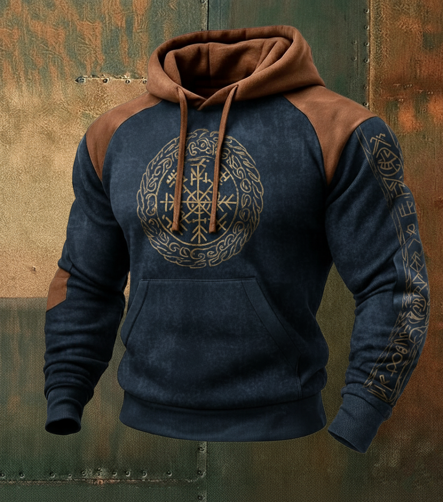 Vegvisir Compass Graphic Pullover Hoodie - NorseKin detail view 5