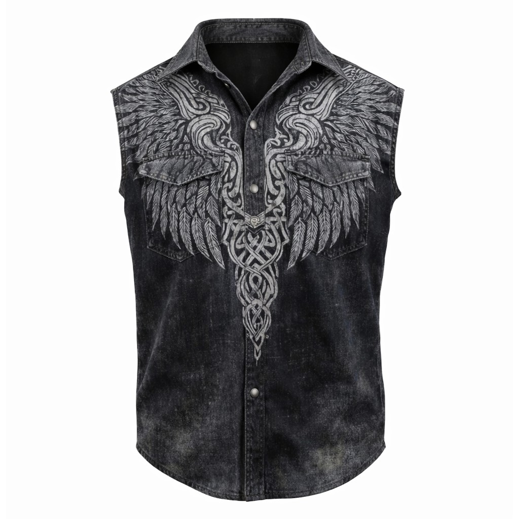 Celtic Knot Brown Sleeveless Shirt - NorseKin detail view 2