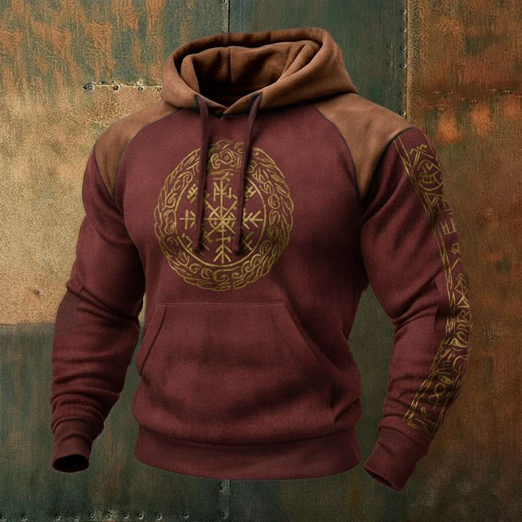 Vegvisir Compass Graphic Pullover Hoodie - NorseKin detail view 10
