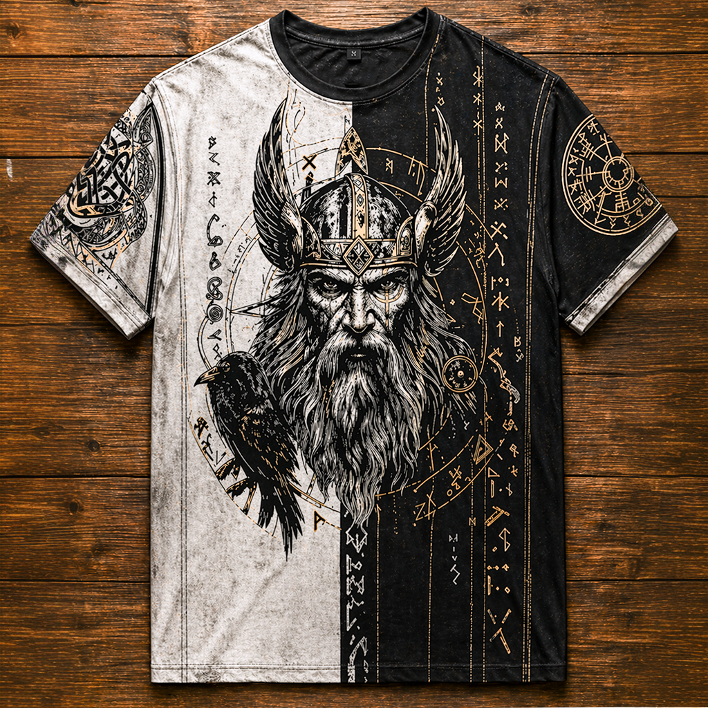 Raven T-Shirt - Viking - NorseKin front view