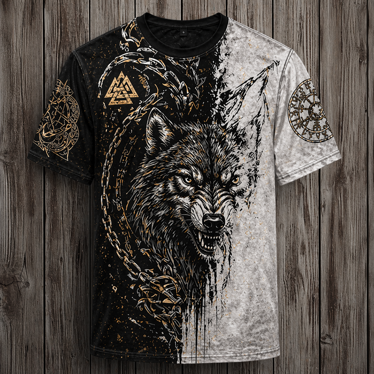 Wolf Grey T-Shirt - Fenrir - NorseKin front view