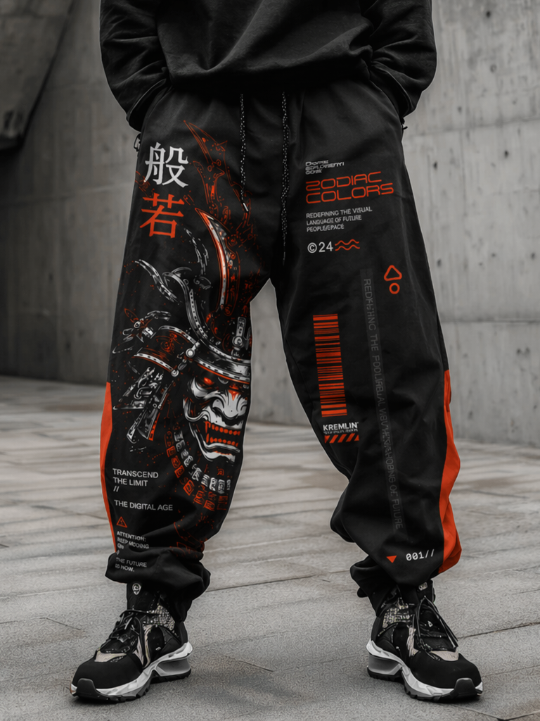 Techwear Black Jogger Pants - NorseKin front view