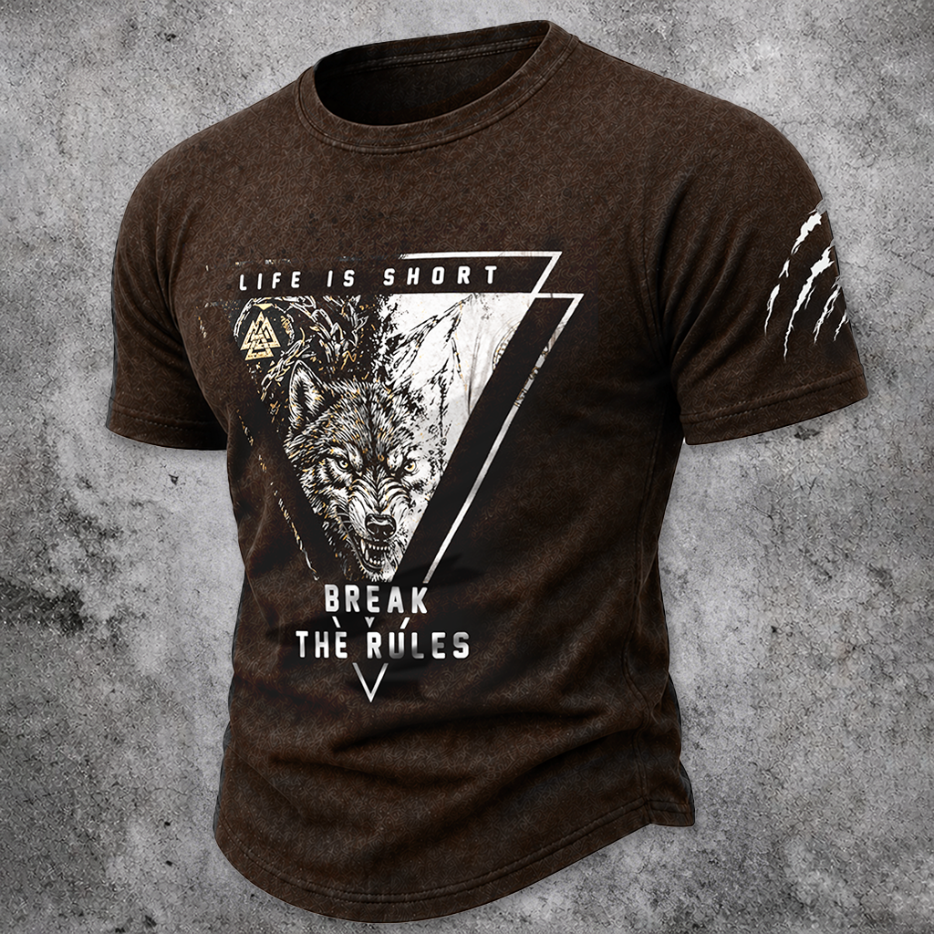 Wolf Brown T-Shirt - NorseKin detail view 2