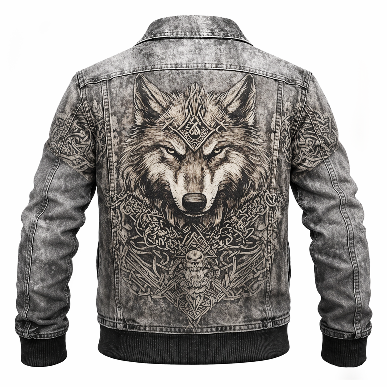 Wolf Brown Denim Jacket - NorseKin front view