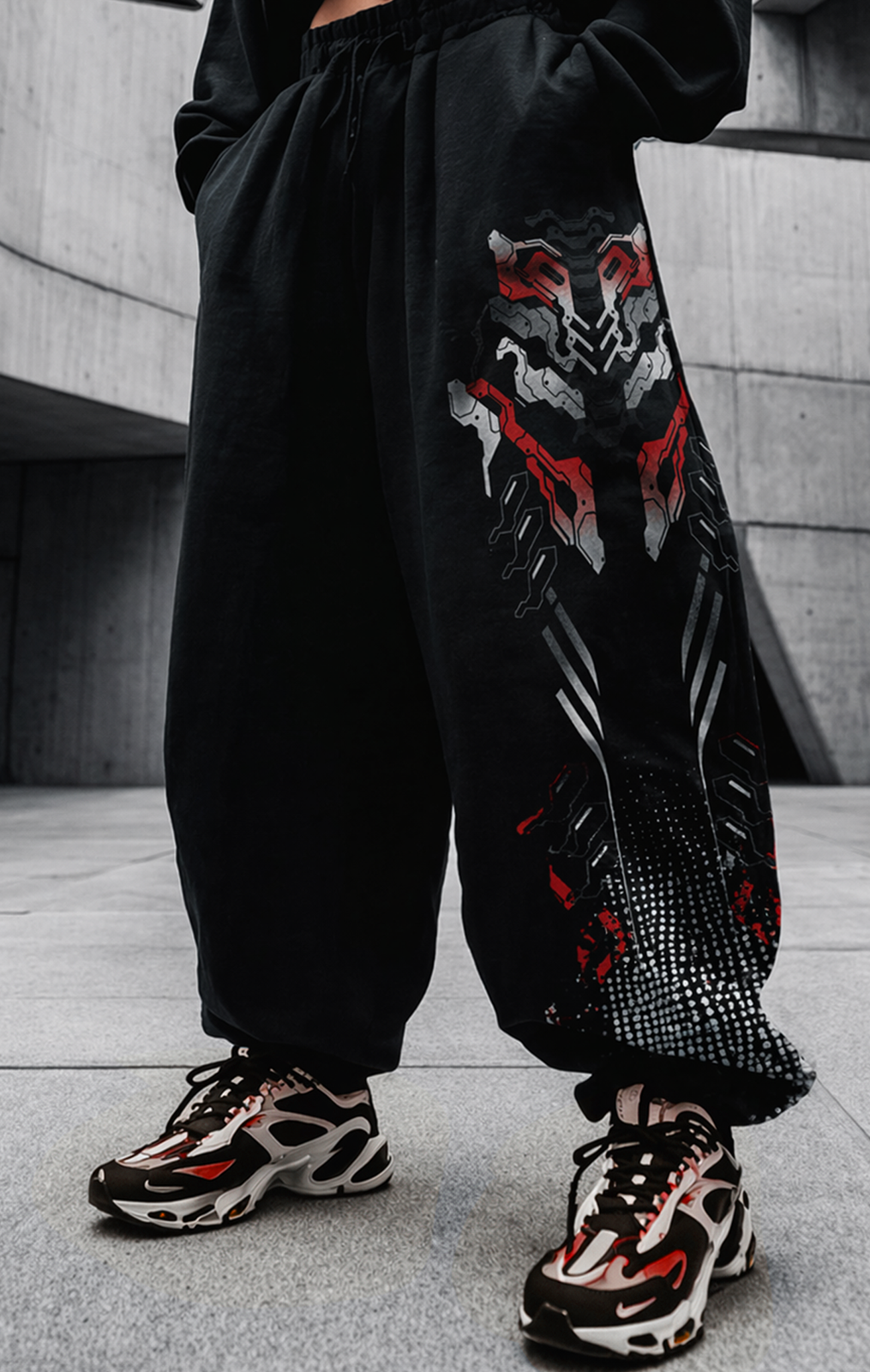 Techwear Black Jogger Pants - NorseKin front view