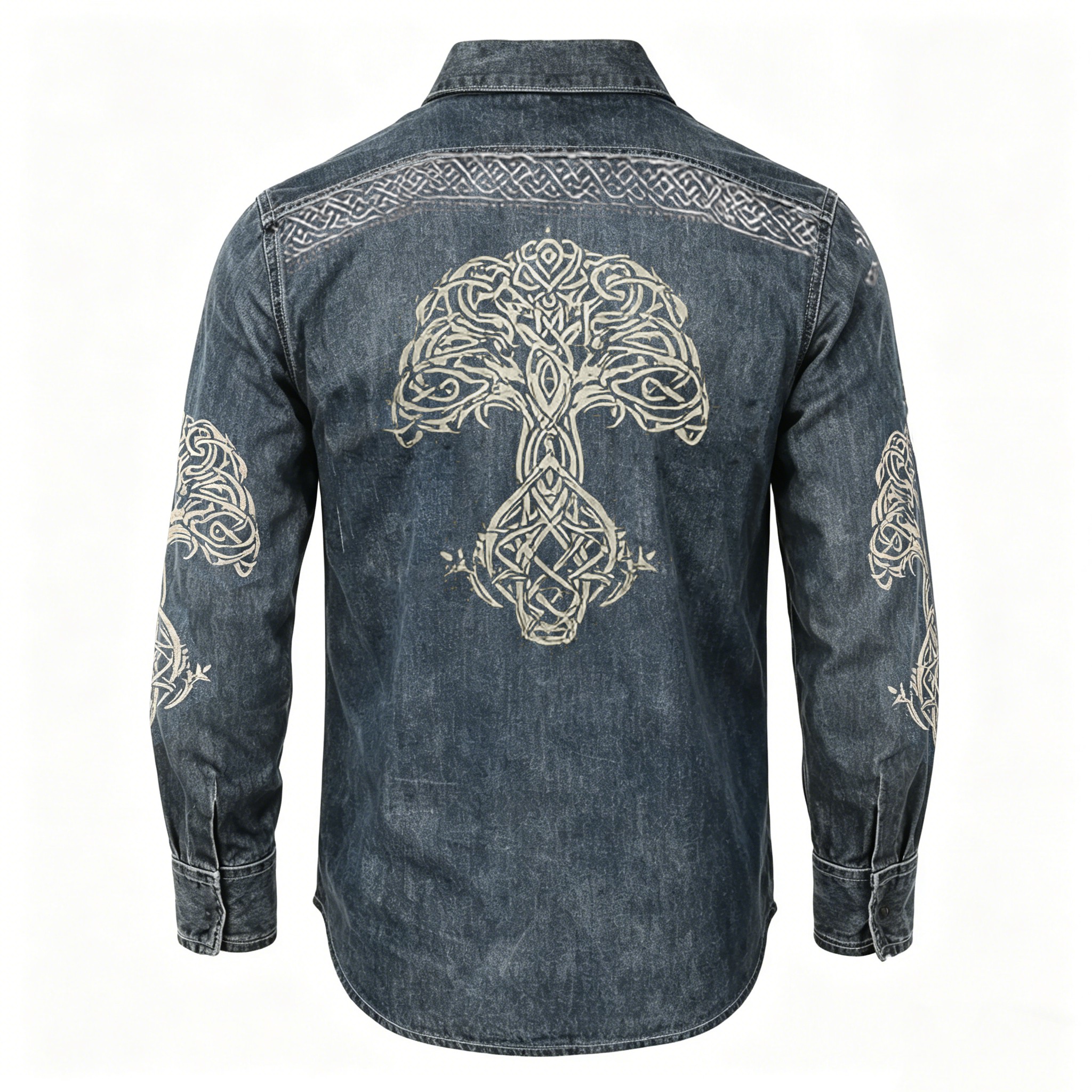 Celtic Knot Denim Pocket Shirt - NorseKin detail view 4