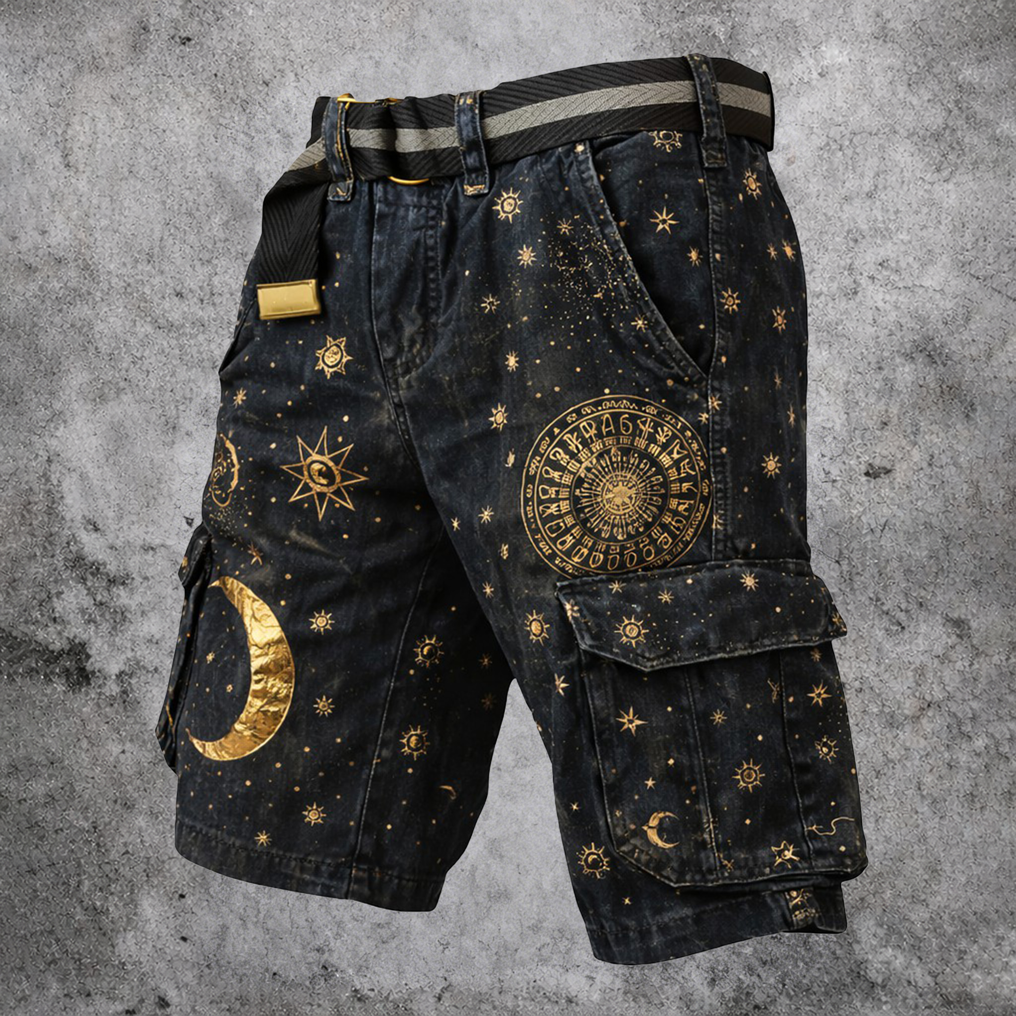 Denim Cargo Shorts - NorseKin front view