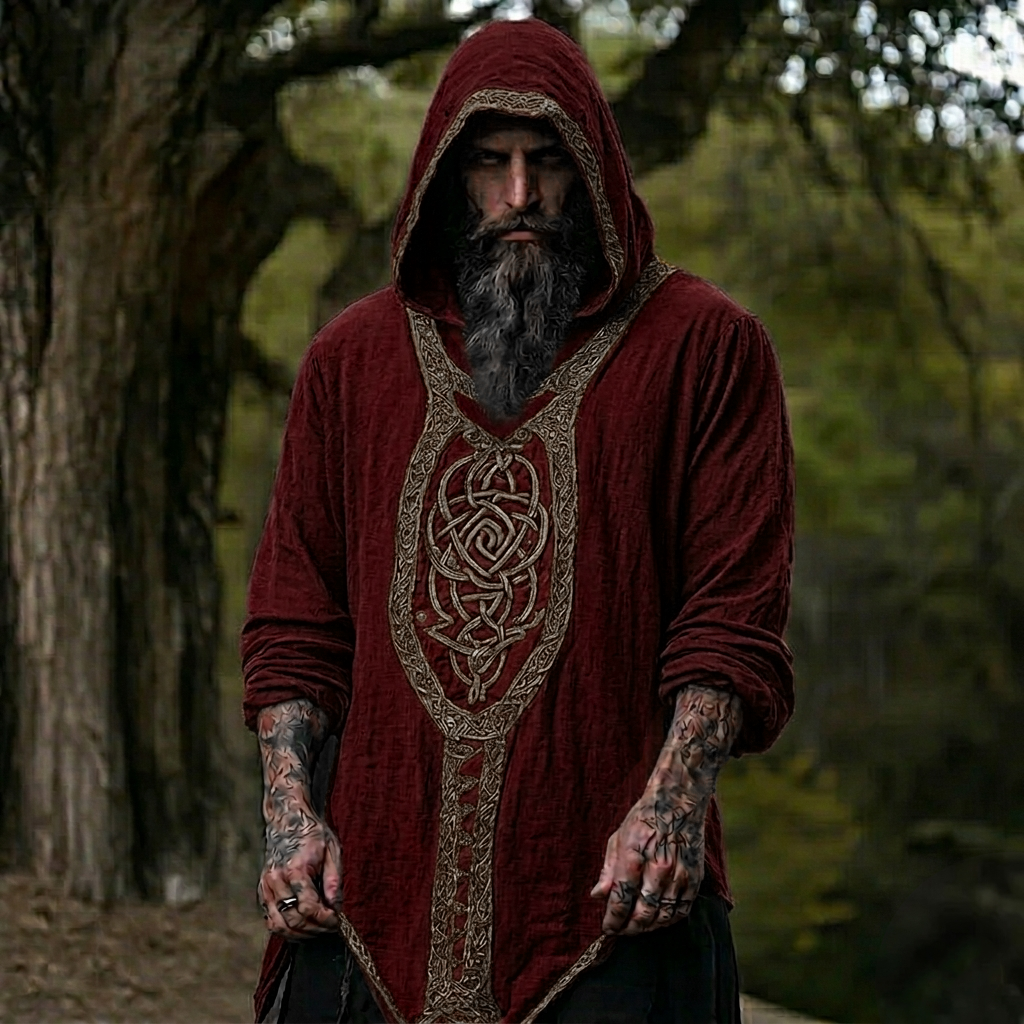 Celtic Jacquard Woven Hooded Shirt - NorseKin detail view 4