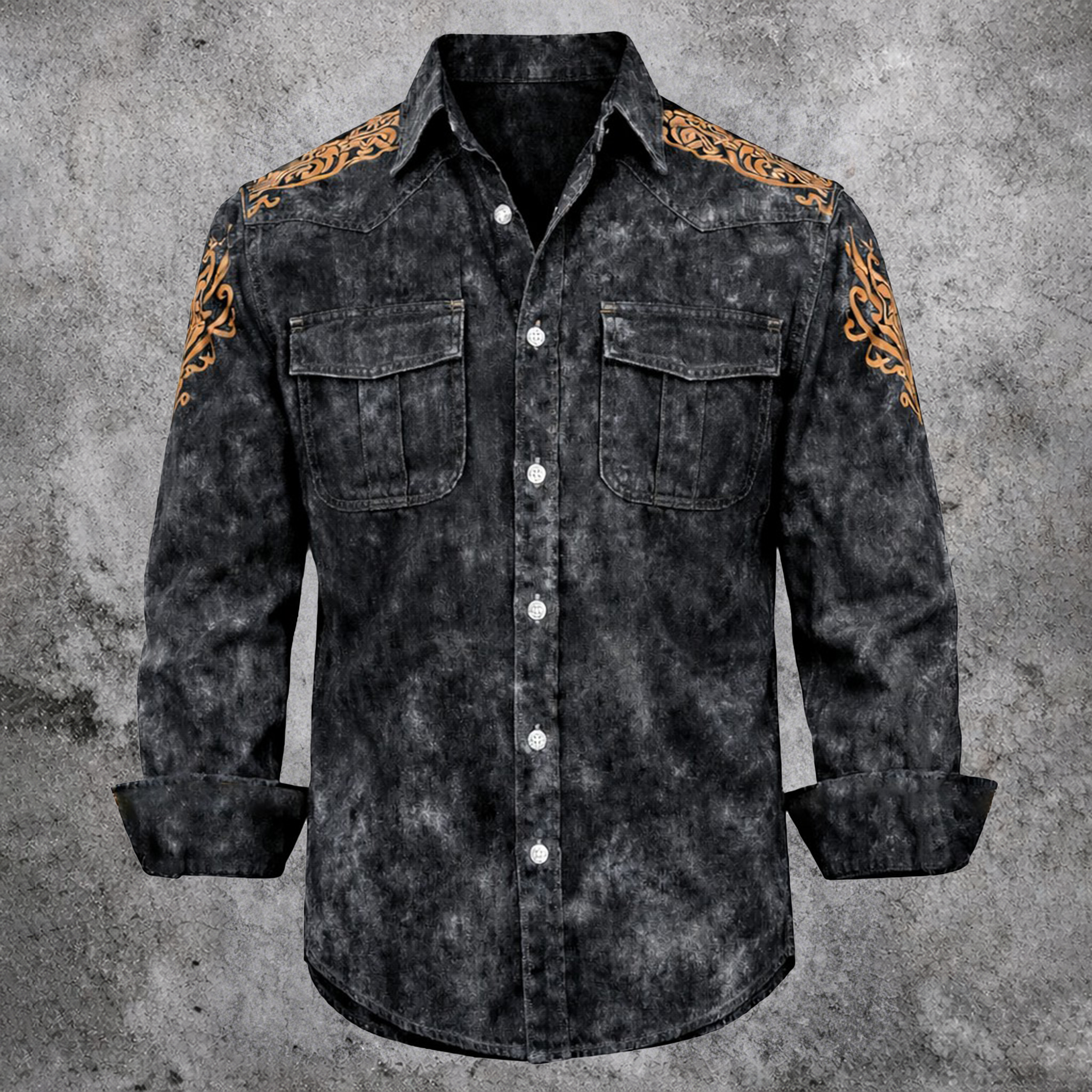 Norse Rune Denim Pocket Shirt - NorseKin detail view 5