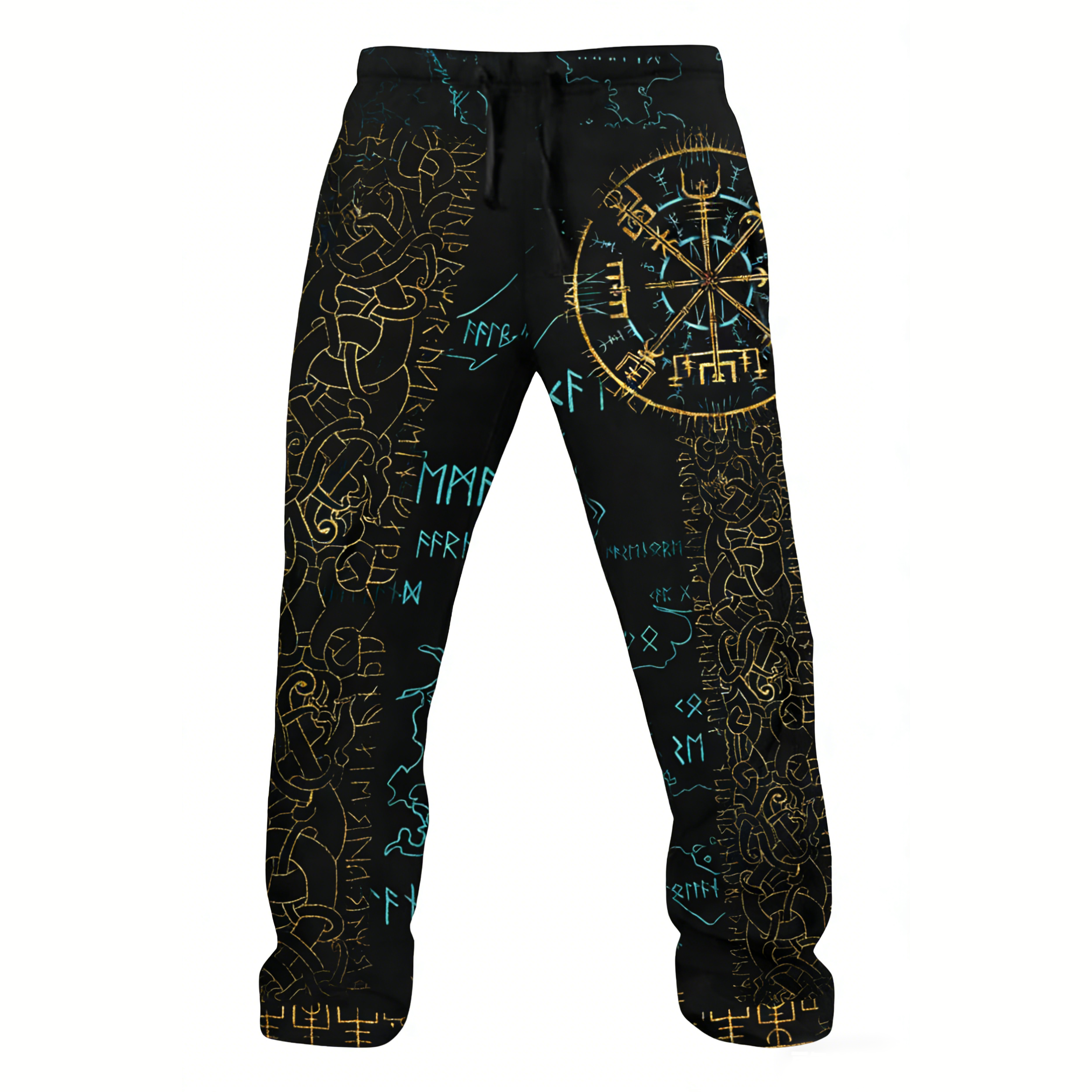 Vegvisir Rune Graphic Jogger Pants - NorseKin detail view 2