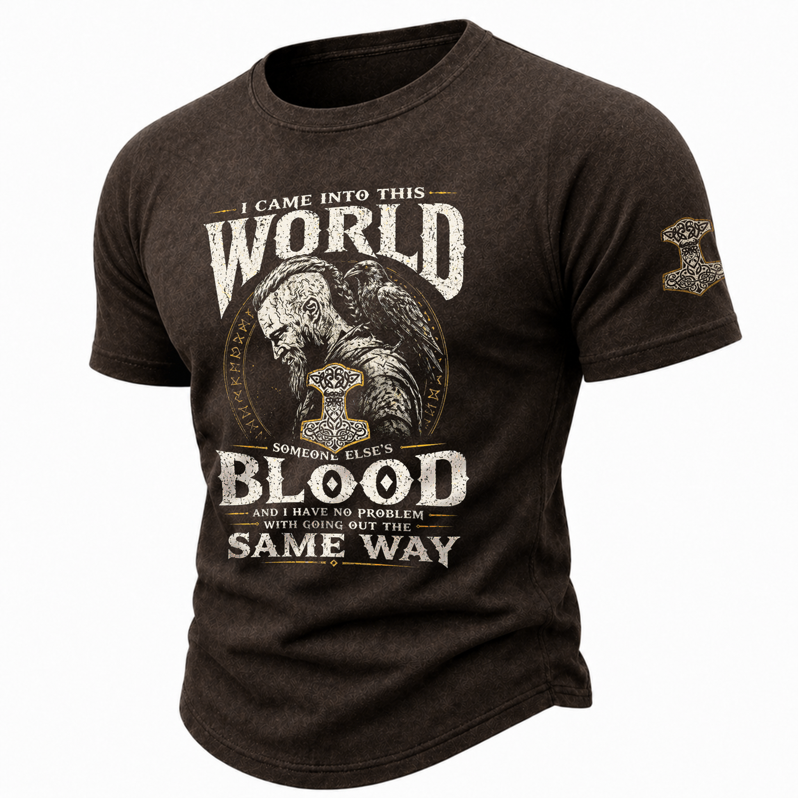 Norse Rune Brown T-Shirt - NorseKin front view