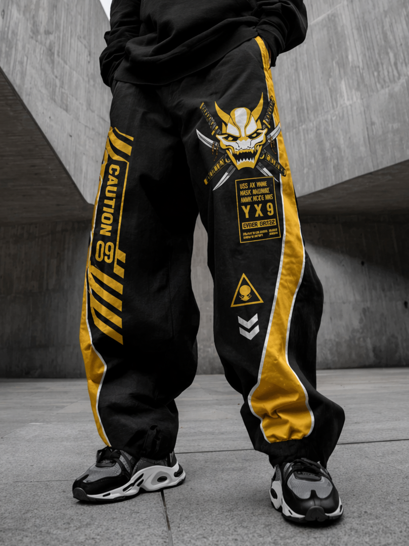 Techwear Black Jogger Pants - NorseKin front view