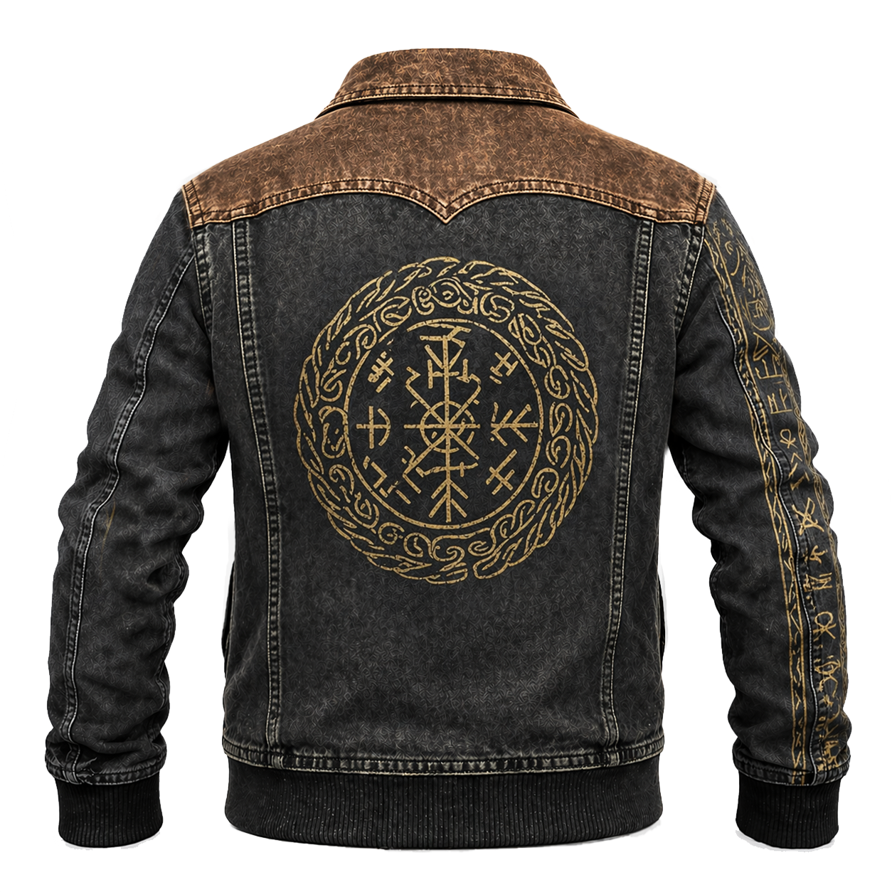 Brown Denim Jacket - NorseKin detail view 2