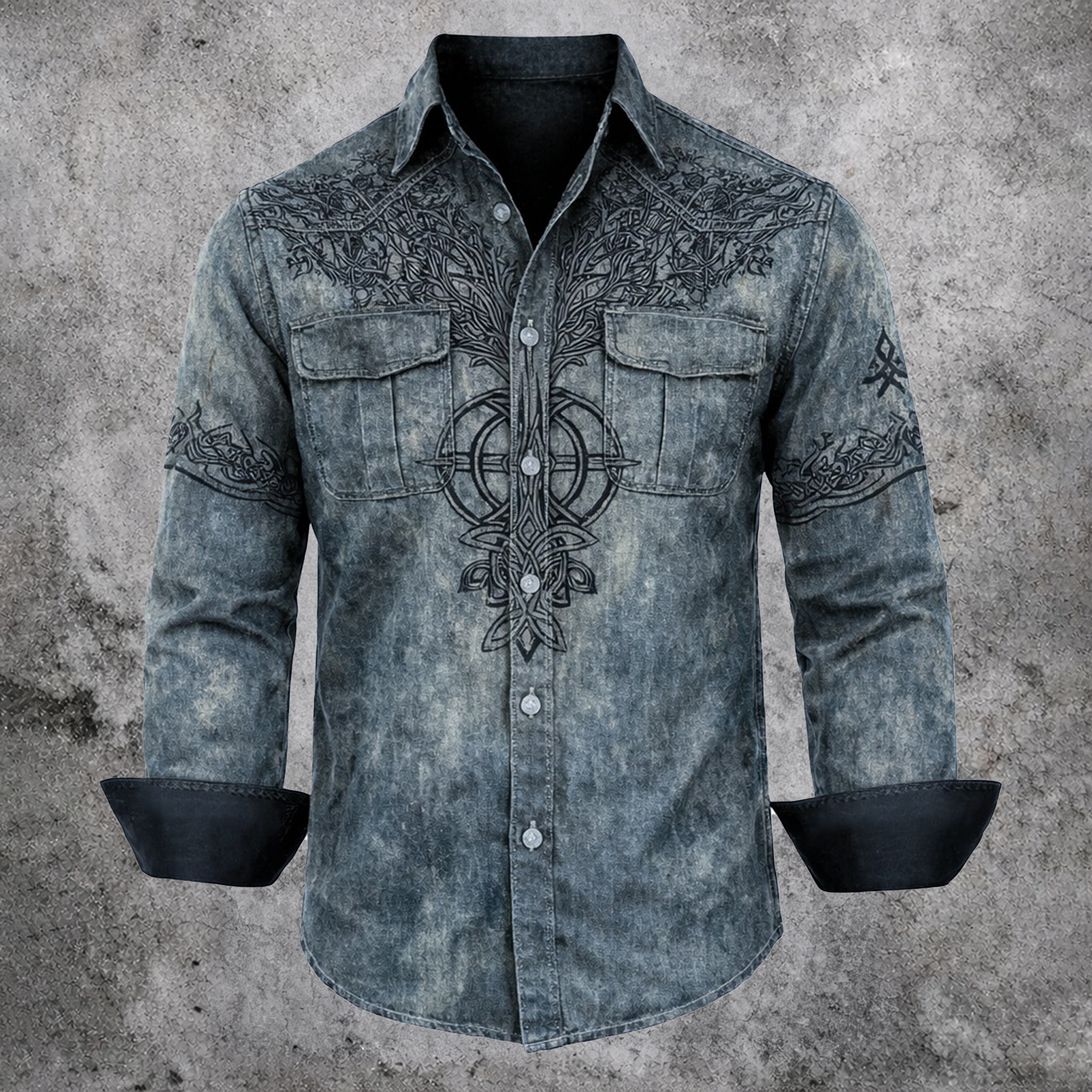 Celtic Knot Grey Shirt - NorseKin detail view 2
