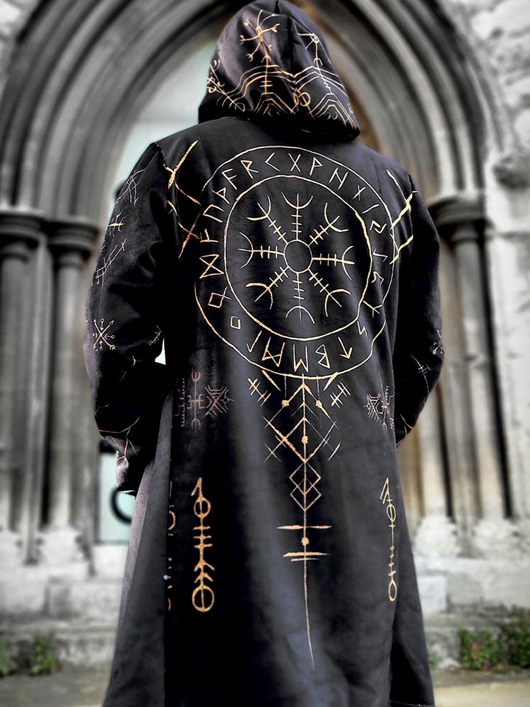 Helm of Awe Ægishjálmr Graphic Hooded Cloak - NorseKin detail view 6