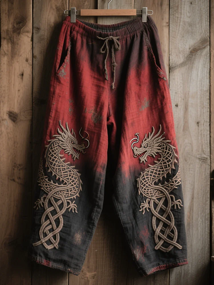 Dragon Black Pants - NorseKin detail view 2