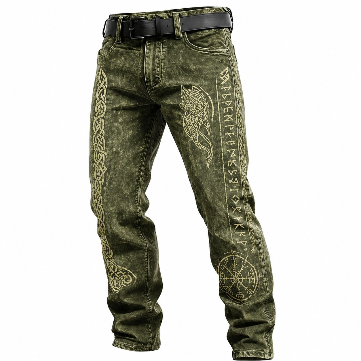 Celtic Knot Green Pants - NorseKin front view