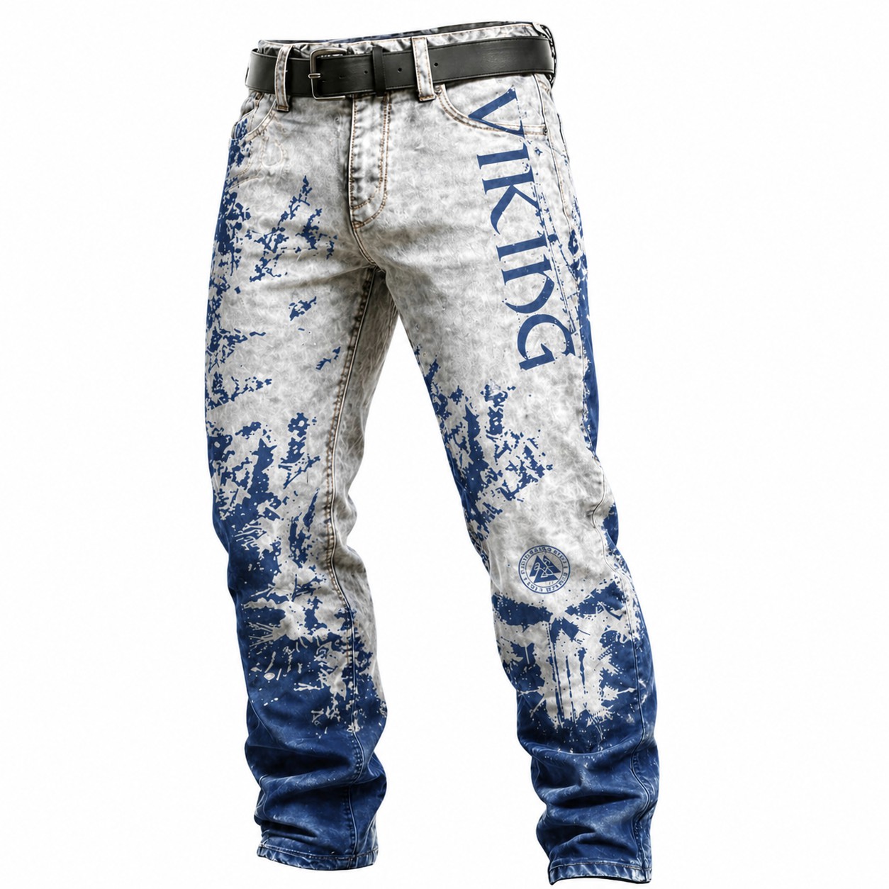 Viking Washed Blue Denim Pants - NorseKin detail view 3