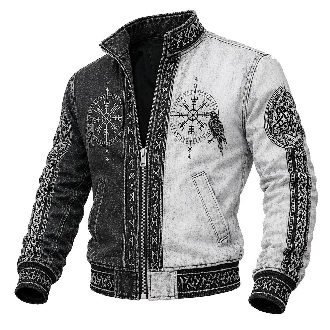 White Denim Jacket - NorseKin detail view 2