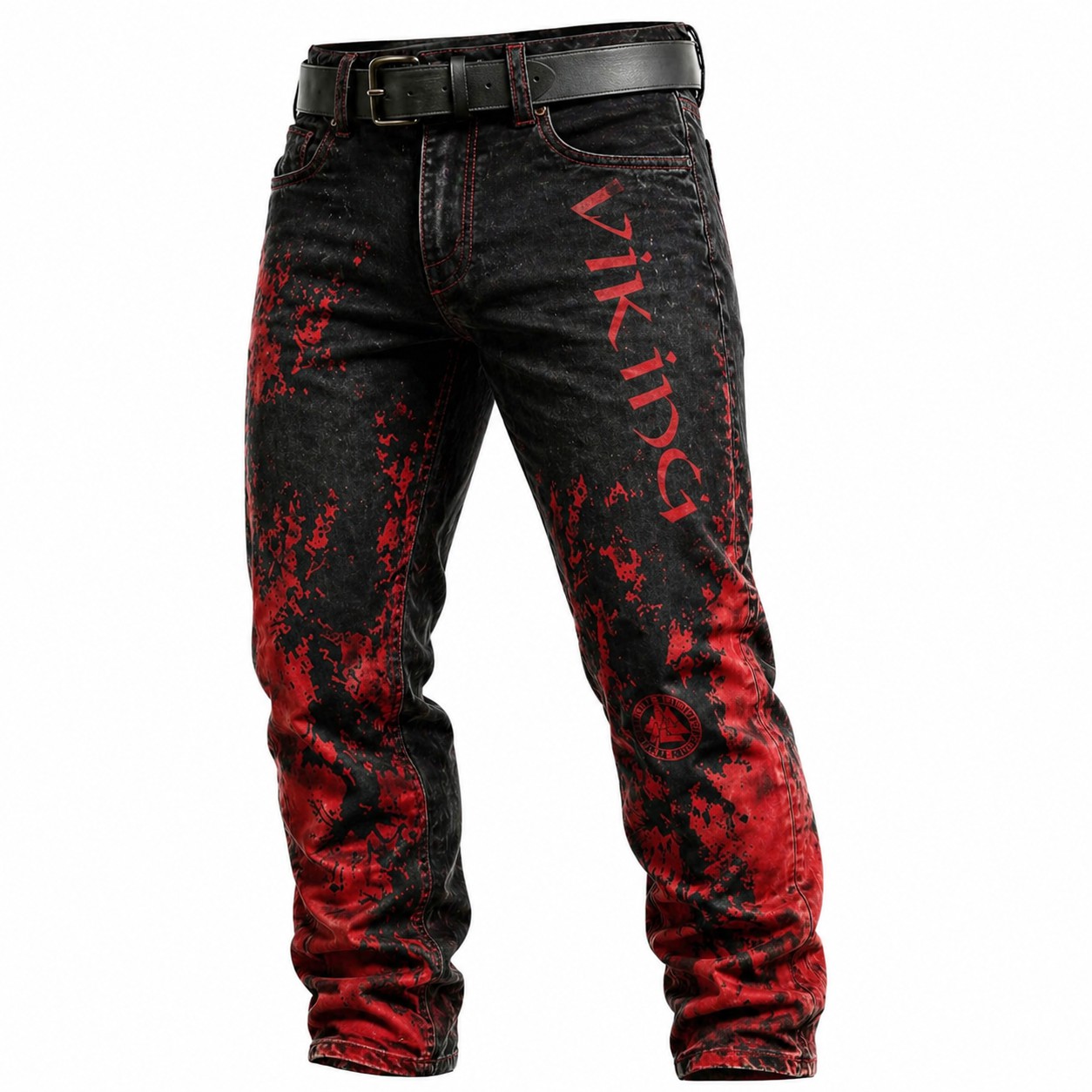 Viking Washed Blue Denim Pants - NorseKin detail view 2