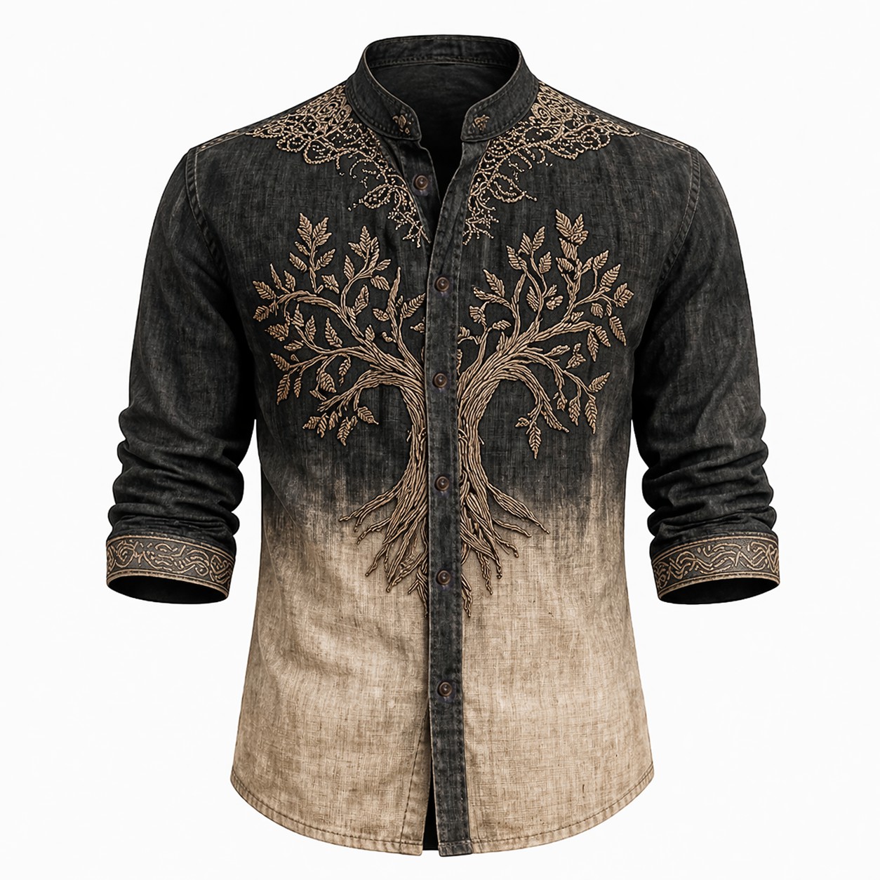 Yggdrasil Button-Down Shirt - NorseKin front view