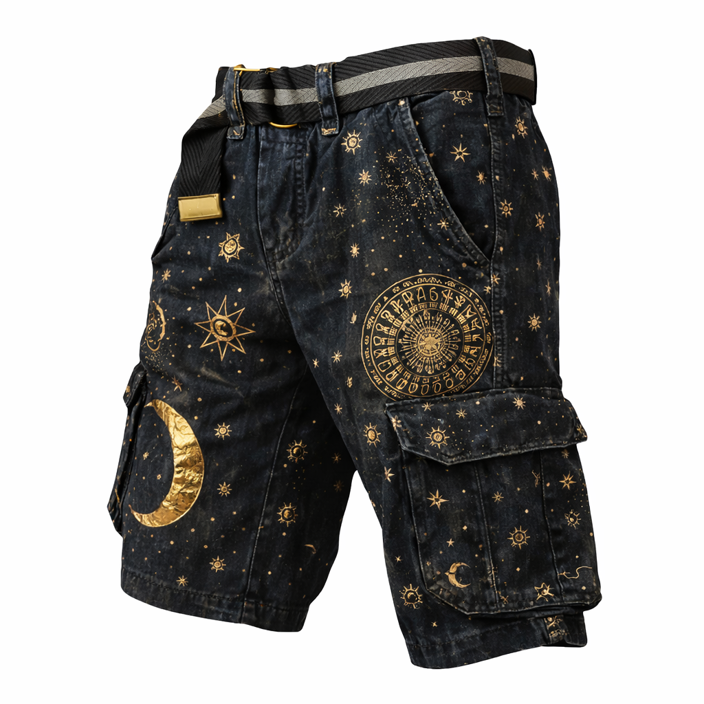 Denim Cargo Shorts - NorseKin detail view 2