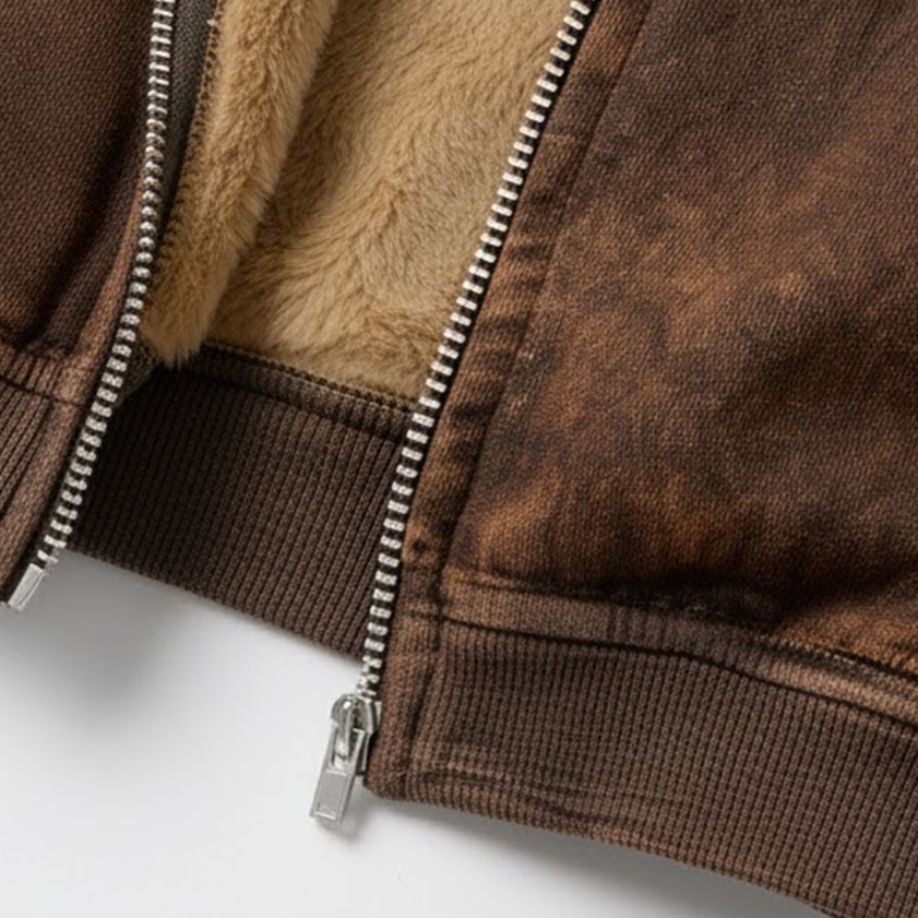 Norse Rune Fleece Full-Zip Hoodie - NorseKin detail view 6